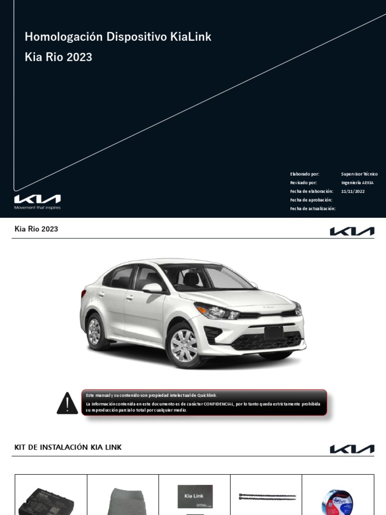 Homologación CB Kia Rio 2023 - Manual de Instalación | PDF | Bienes ...