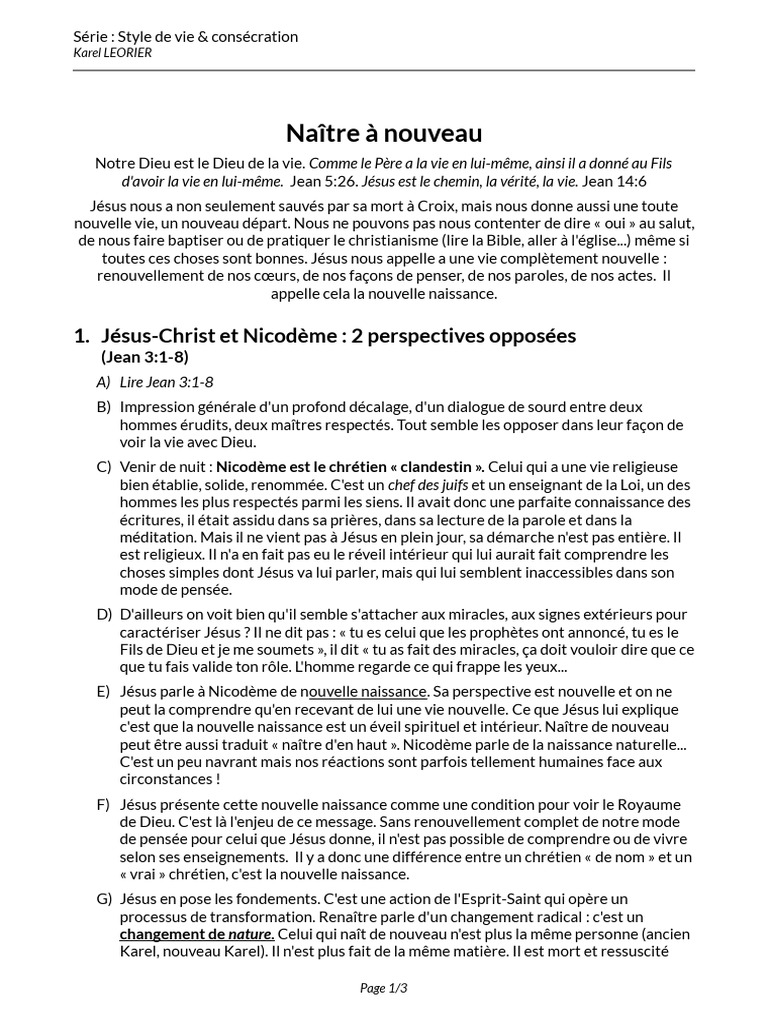Nouvelle naissance en Christ | PDF | Jésus | Baptisme
