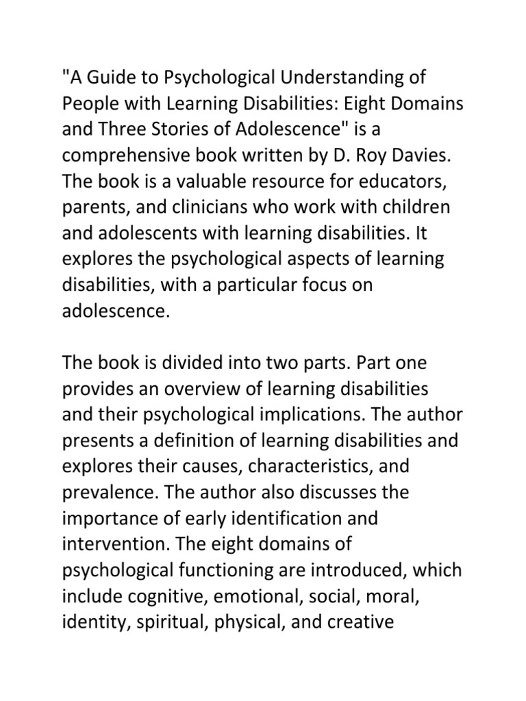 Understanding Learning Disabilities in Adolescence | PDF | Learning ...