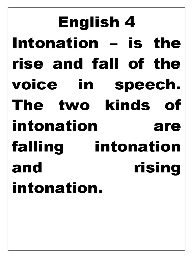 Intonation in English: Rising and Falling | PDF | Language Arts ...