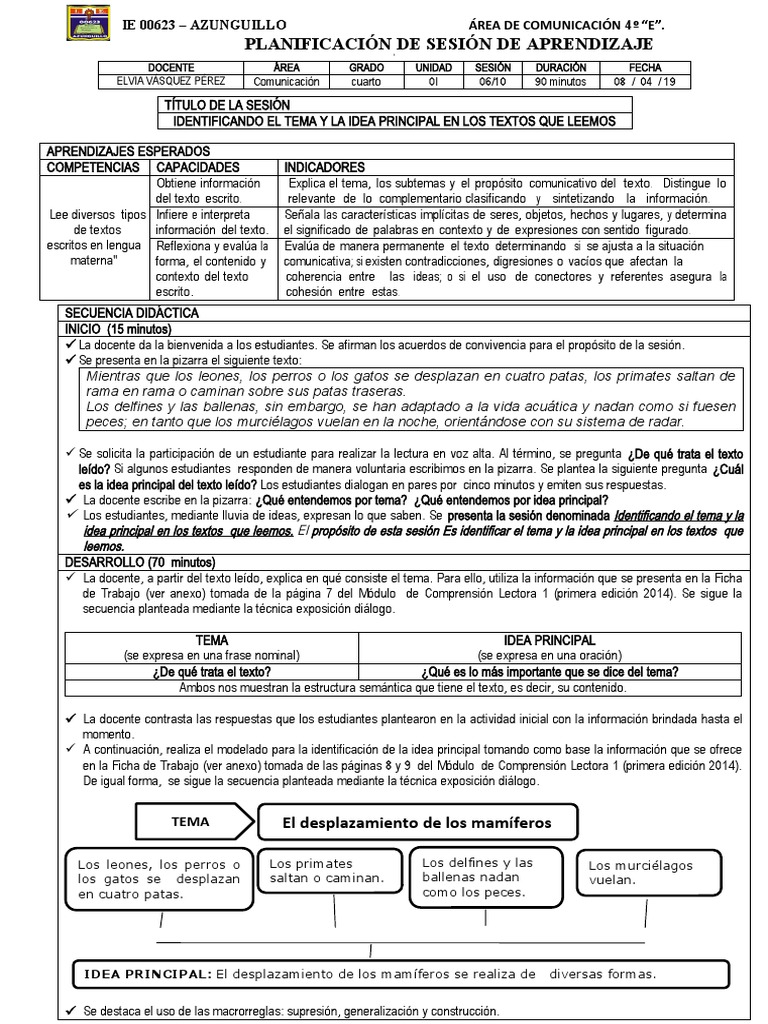 Com4 u1 sesion 04 tema y la idea principal en textos imrimir