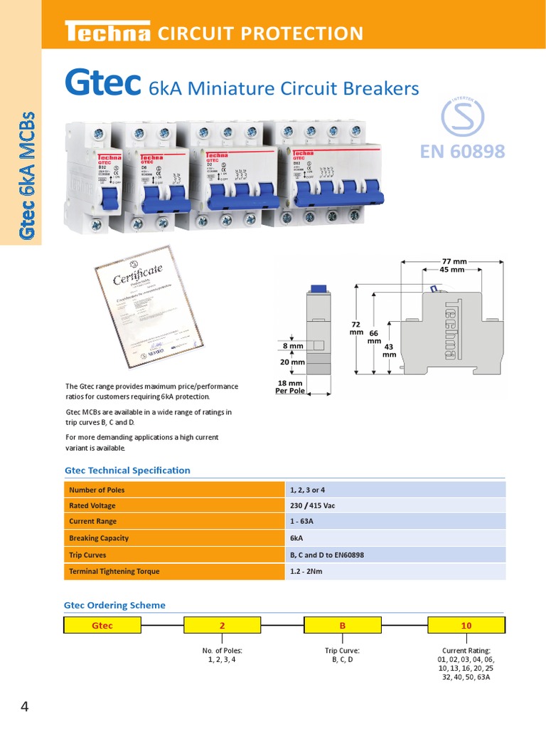 Ficha Técnica Interruptores Termomagnéticos PDF Alternating Current