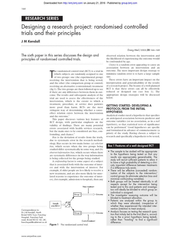 designing a research project randomized controlled trials and their principles