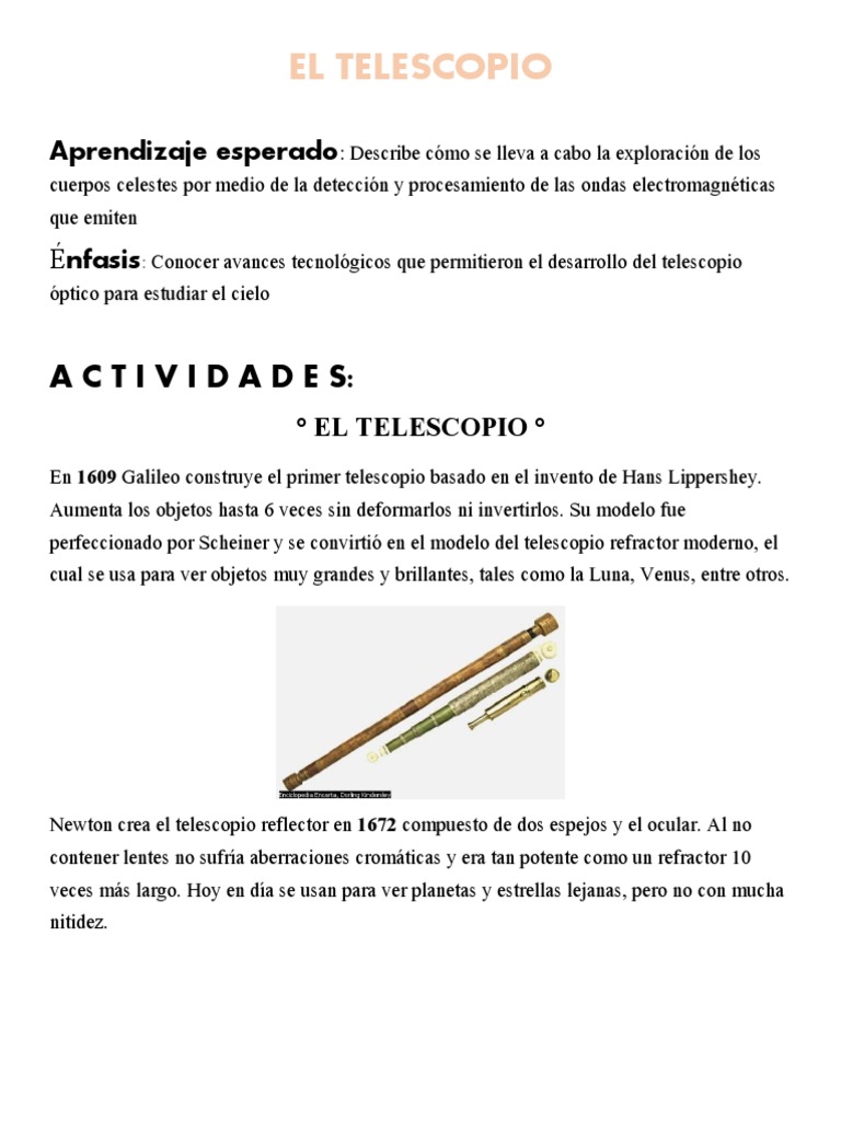 El Telescopio | PDF | Telescopio | telescopio espacial Hubble