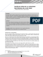 Determinación in vitro de la capacidad antibacteriana de Aloe vera