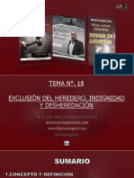 Tema 18 Exclusión Del Heredero Desheredacion e Indignidad