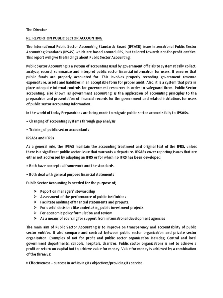 An Analysis of Public Sector Accounting Standards and Their Importance