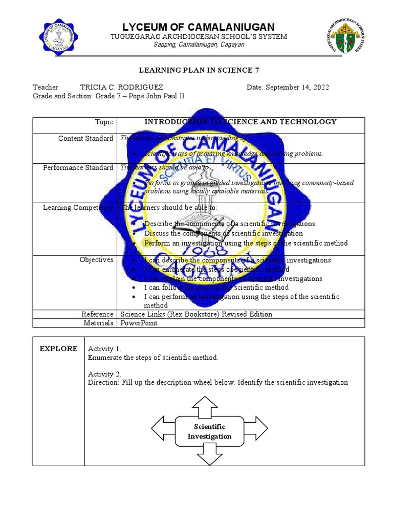 Grade 7 Science: Scientific Method Plan | PDF | Scientific Method ...