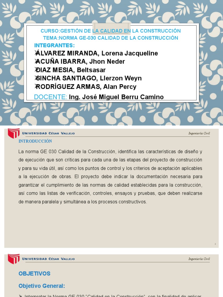 Grupo 1 - Gestion de La Calidad en La Construccion | PDF | Calidad ...