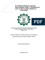 Factors Affecting Distance Learning Communication Between Students and Instructors (Research Proposal)