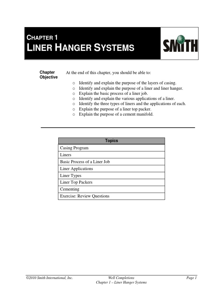 Liner Hanger Systems PDF Casing (Borehole) Physical Sciences