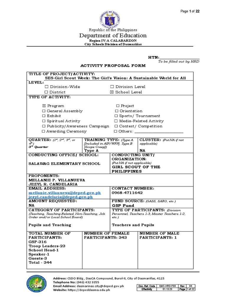 GSP Week Activity Proposal 2025 | PDF | Scouting