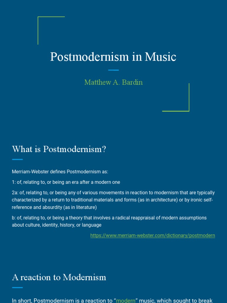 Postmodernism in Music Explained | PDF | Classical Music | Musical ...