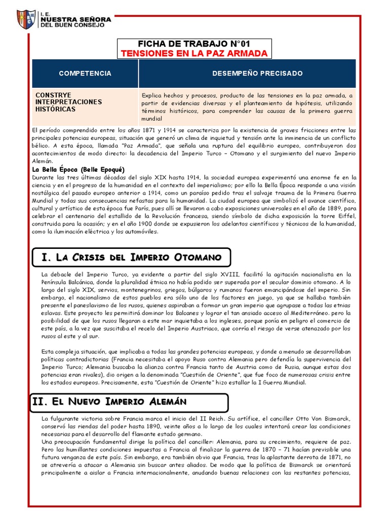 La Paz Armada para Cuarto Grado de Secundaria | PDF | imperio Alemán ...