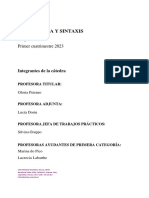 Morfología y Sintaxis - Programa 2023 - 1C