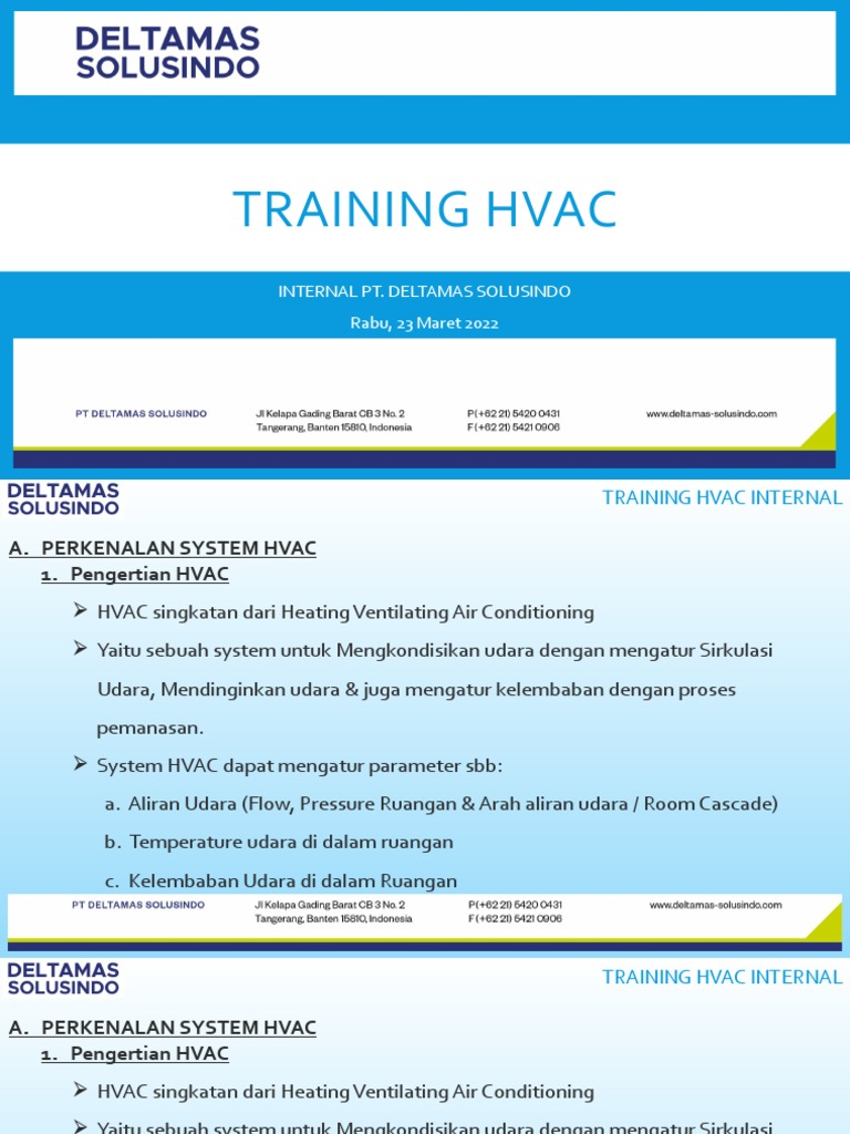Training Hvac - DMS - 230322 | PDF