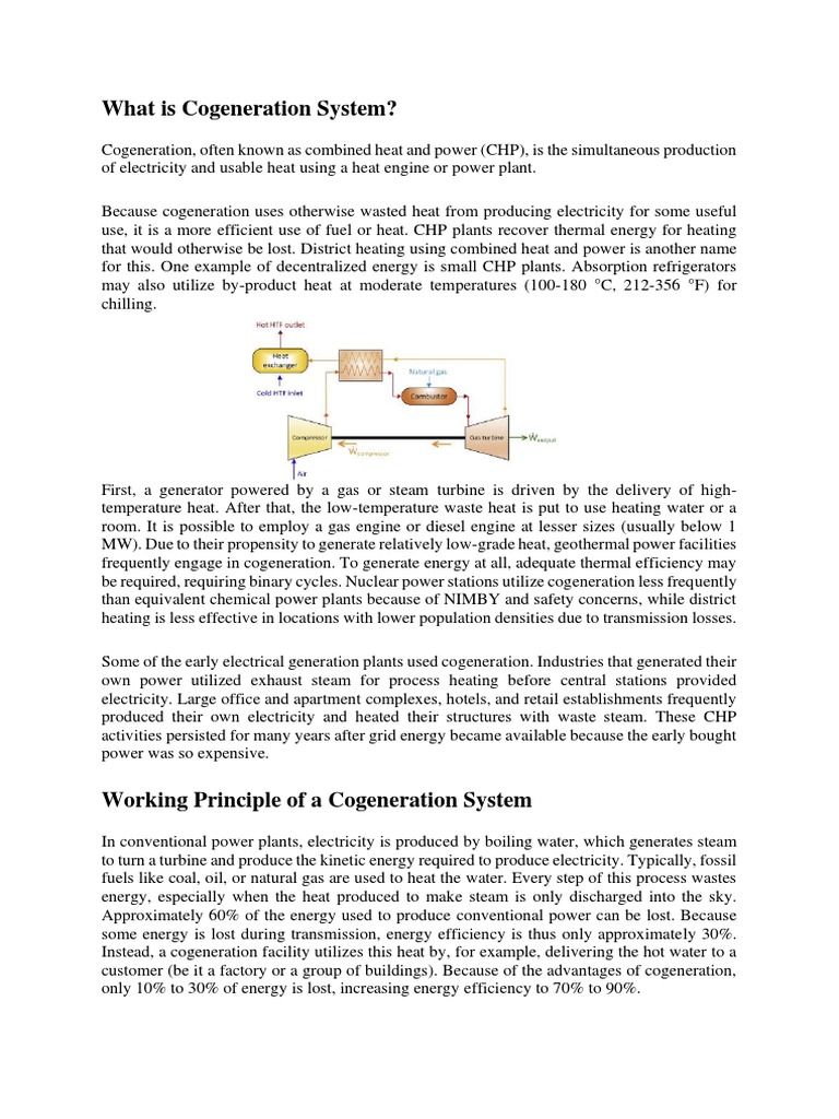 Co-Generation System | PDF | Cogeneration | Power Station