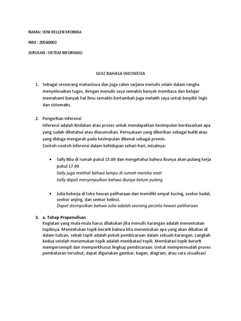 Quiz bahasa indonesia pre uts pdf