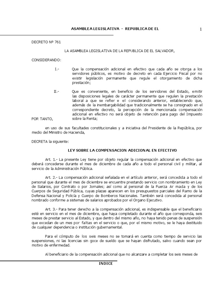 Ley Sobre La Compensación Adicional en Efectivo | PDF | Salario | Gobierno