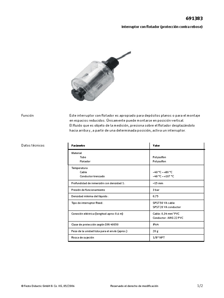 Es interruptor con flotador pdf pdf ingenieria el ctrica