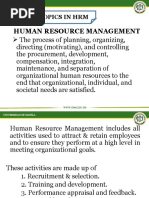 Special Topics in HRM