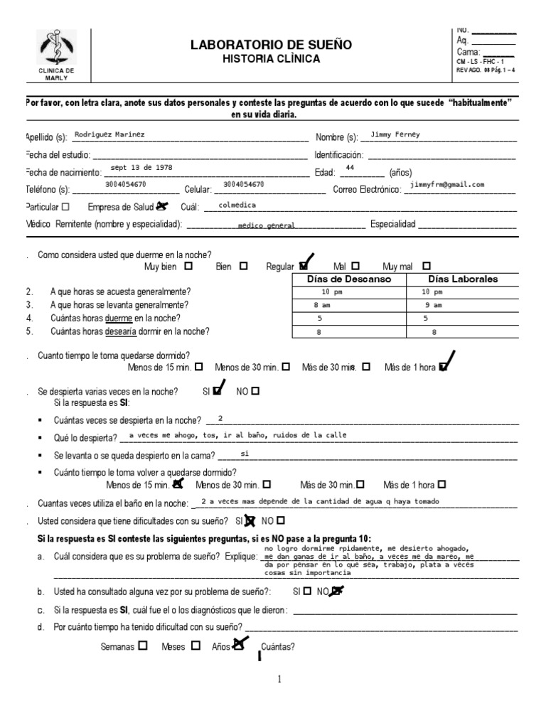 Evaluación de Sueño y Salud del Paciente | PDF | Dormir | Medicina CLINICA