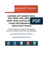 Cal/OSHA, DOT HAZMAT, EEOC, EPA, HIPAA, IATA, IMDG, TDG, MSHA, OSHA, Australia WHS, and Canada OHS Regulations and Safety Online Training