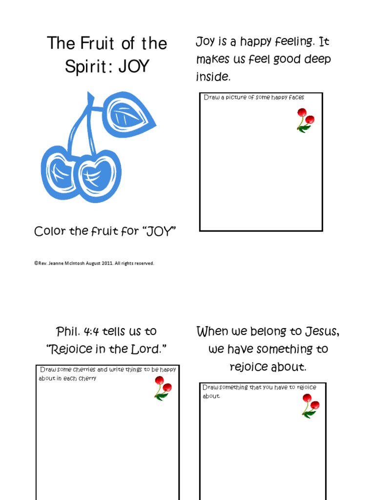 Fruit of The Spirit "JOY" Arts & Craft Book PDF Fruit Of The Holy
