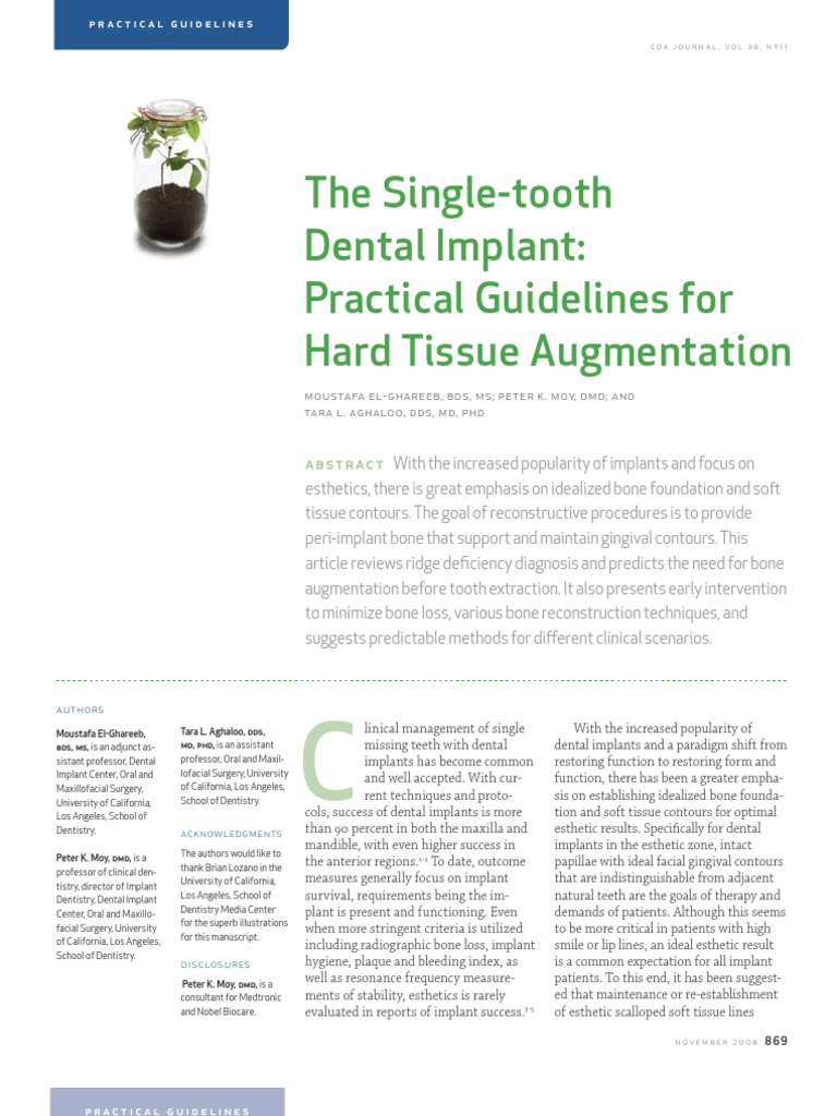 Guidelines for Hard Tissue Augmentation | PDF | Dental Implant | Dental ...