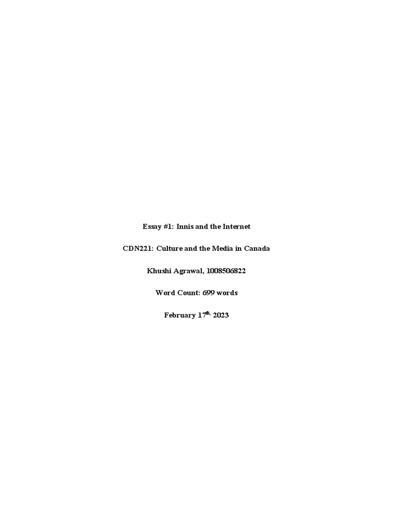 Innis' Media Theory & the Internet | PDF | Internet | Mass Media