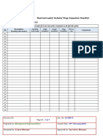 Electrical Leads Sockets Plugs Inspection Checklist