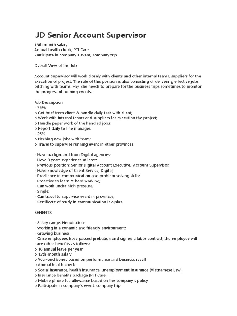JD Senior Account Supervisor PDF