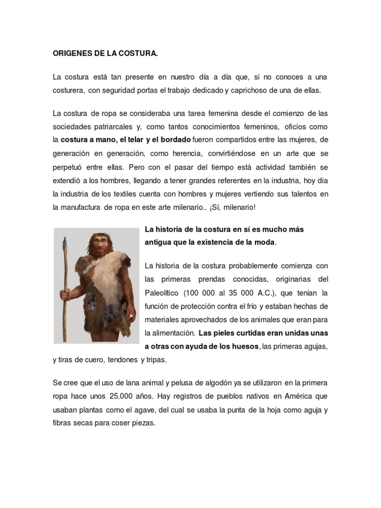 Historia y evolución de la costura | PDF | Ropa | Máquina de coser