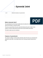 Lesson 5 - Synovial Joint