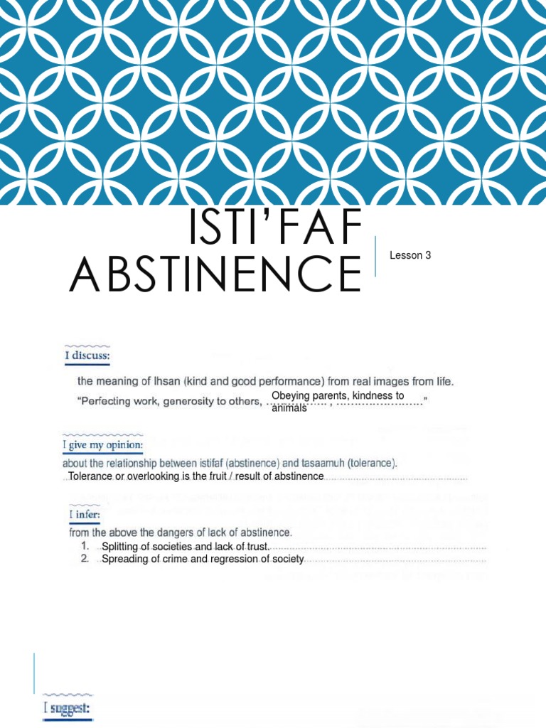 Year-11 Abstinence Istifaf | PDF