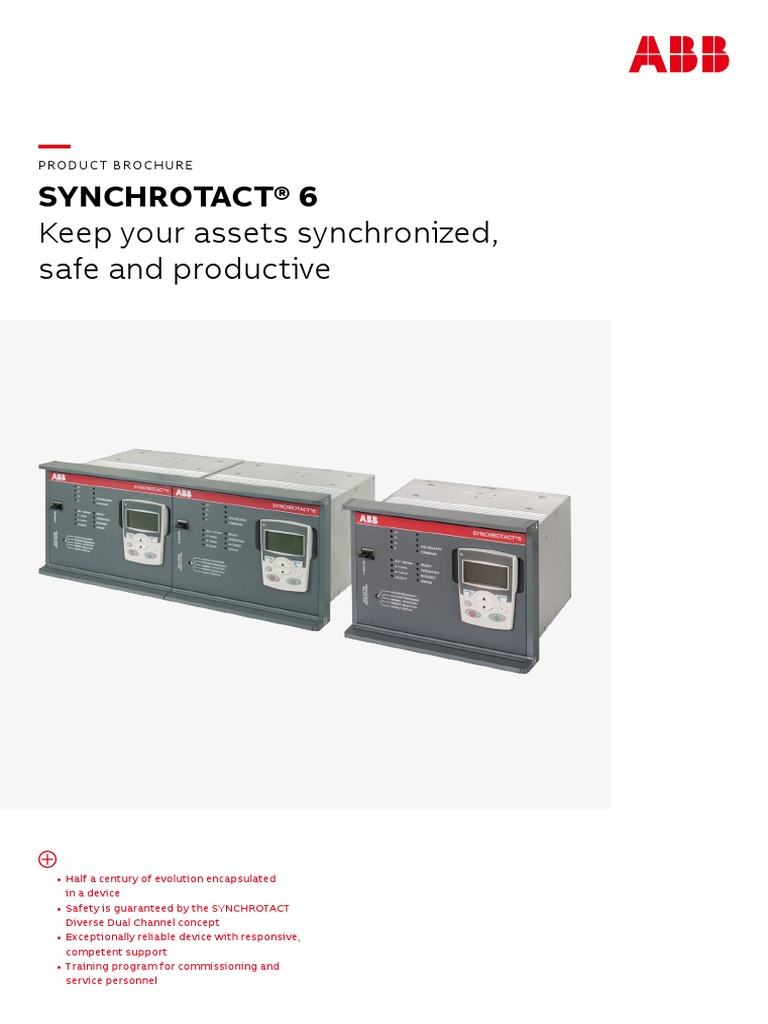 SYNCHROTACT 6 Brochure A4 Size | PDF | Electrical Substation ...