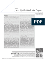 Implementation of A High-Alert Medication Program: Lawrence Patient Safety Award 2007
