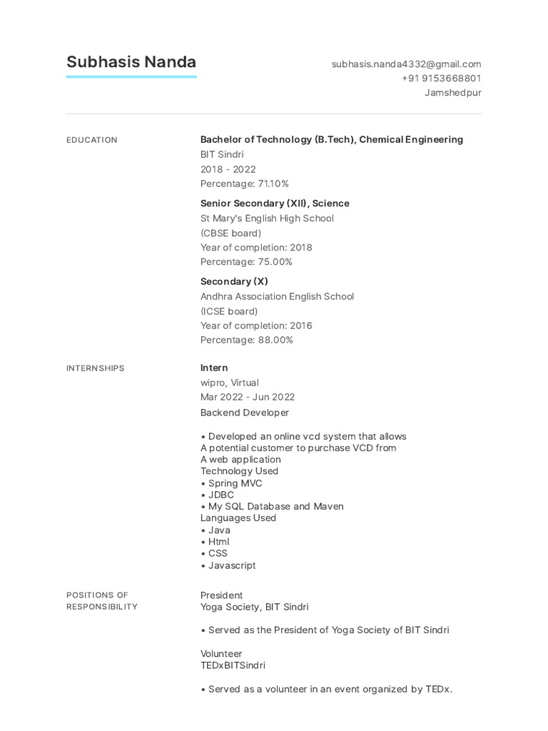 Subhasisnanda internshalaresume 6 pdf web application angular js