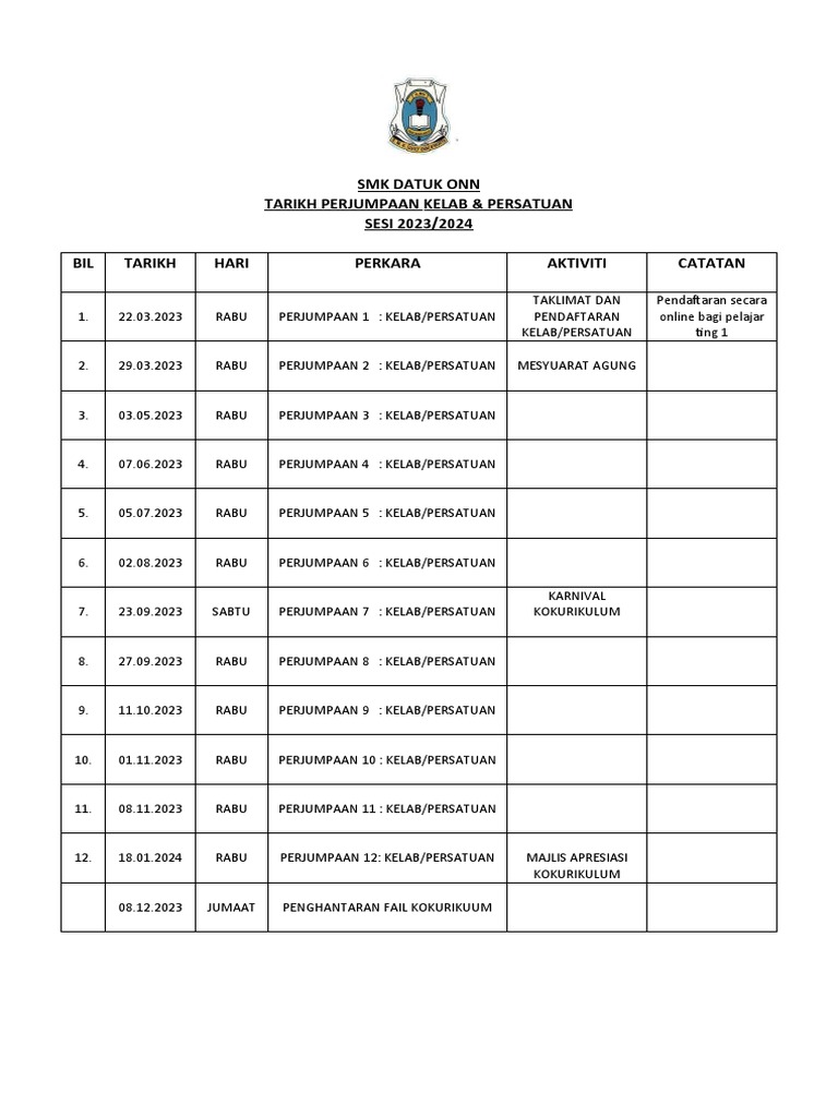 Takwim Perjumpaan KPPBBSP 2023 2024 PDF