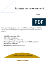 Process of Business Commencement
