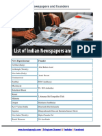 List of Indian Newspapers and Founders