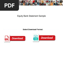Equity Bank Statement Sample
