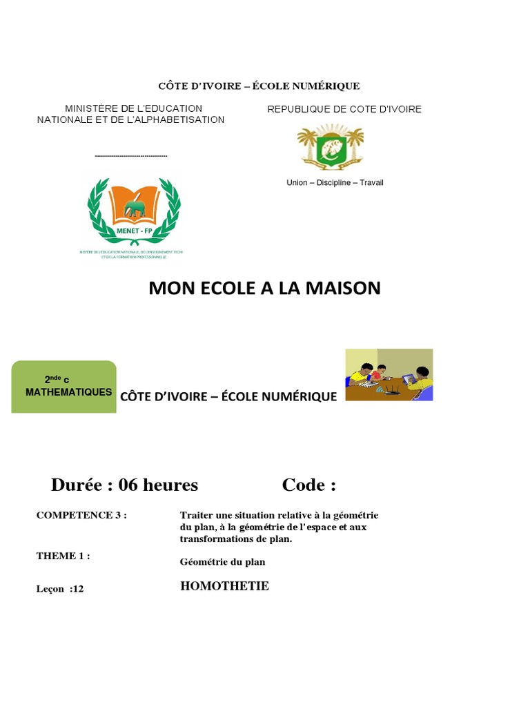 Maths 2C - L12 - Homothétie | PDF | Triangle | Cercle