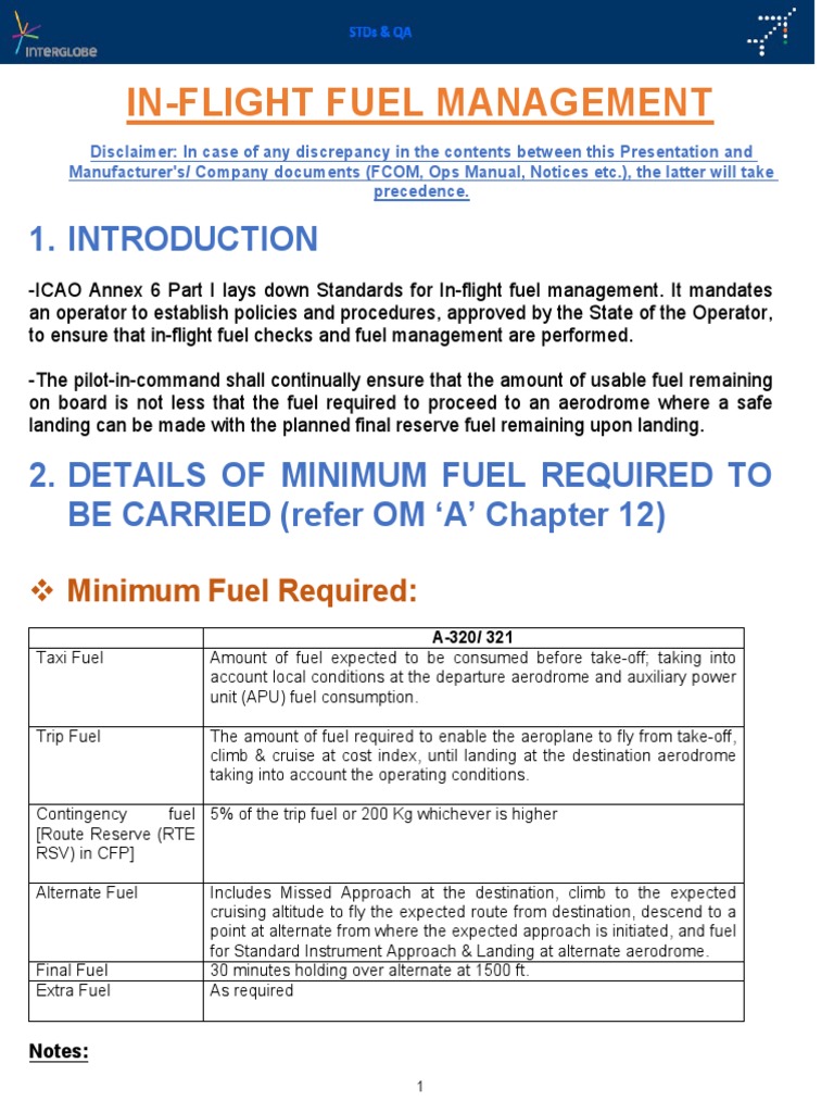 In-Flight Fuel Management Guidelines | PDF | Air Traffic Control ...