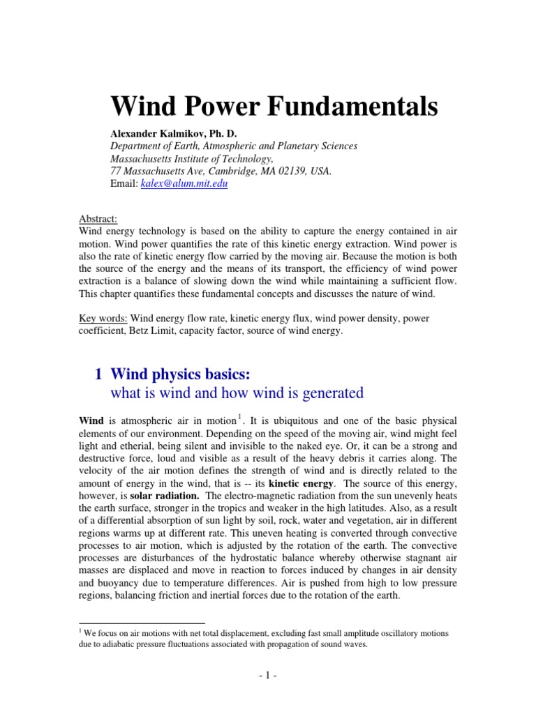Wind Power Basics and Energy Flow | PDF | Wound | Wind Power