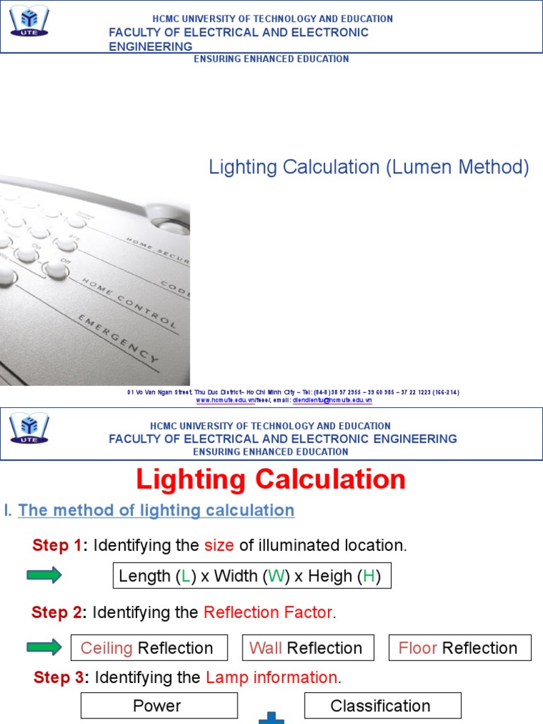 Lighting Calculation Lumen Method 082021 PDF Lighting Ho Chi
