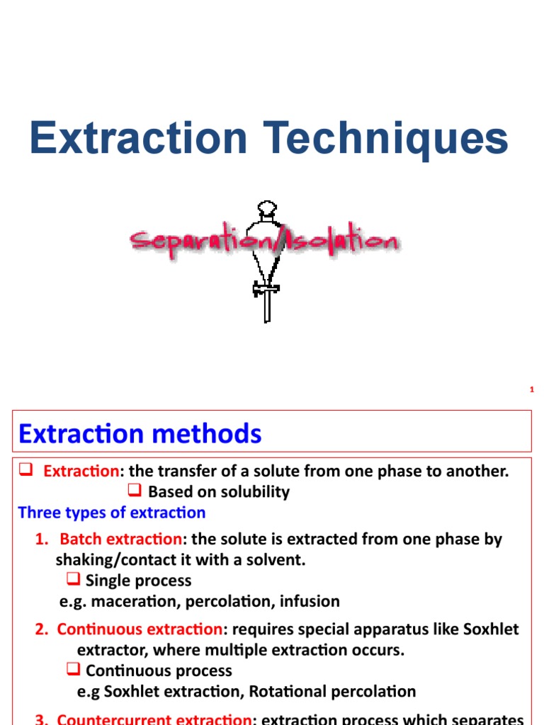 Overview of Extraction Techniques | PDF | Acid | Solubility