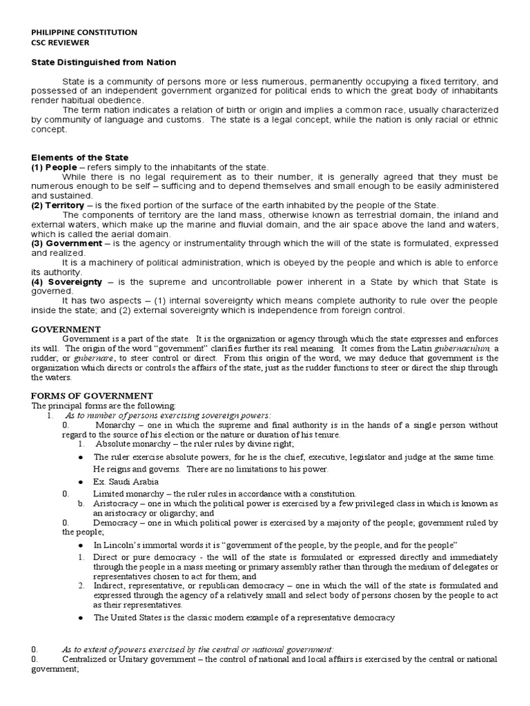 Philippine Constitution Reviewer Pdf Naturalization United States