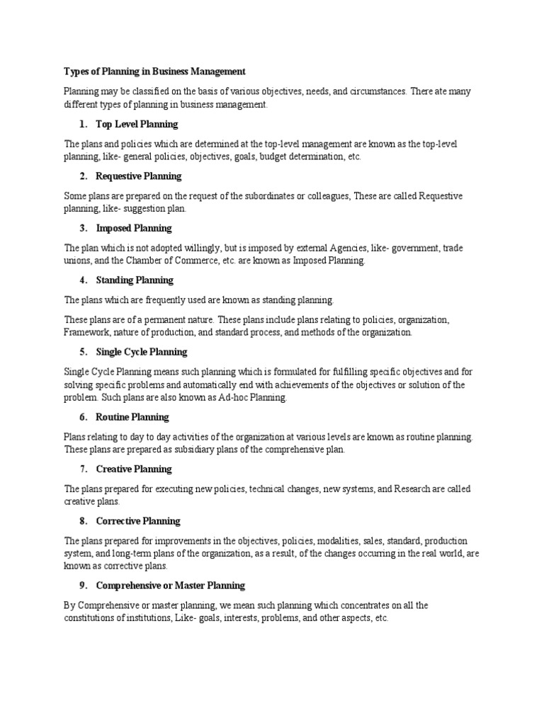 Business Planning PDF Planning Policy