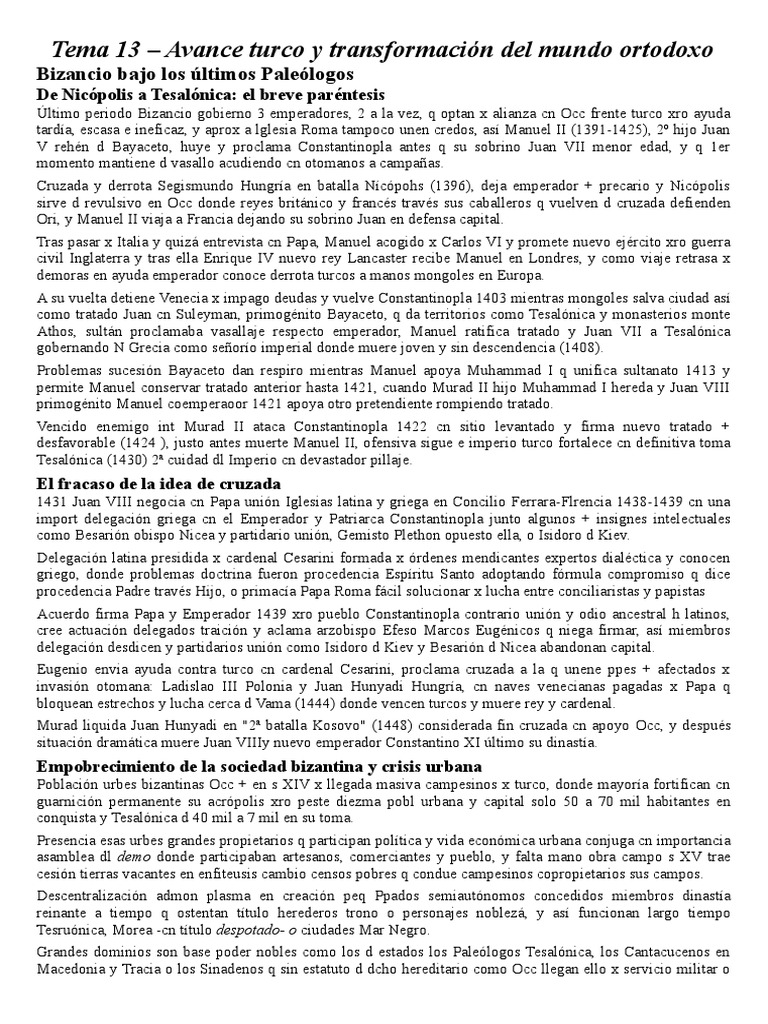 Bizancio y el Ascenso Otomano | PDF | imperio Bizantino | imperio Otomano
